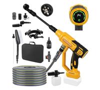 Rondella ad alta pressione a batteria compatibile con Dewalt 20 V, 570 W, senza spazzole, con ugello 6 in 1, pistola ad alta pressione a 4 stadi per la pulizia di auto, cortile, recinzione e muro