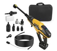 Rondella ad alta pressione a batteria per Dewalt 18/20 V, idropulitrice portatile 68 Bar migliorata con 3 livelli regolabili, ugello a spruzzo 6 in 1 per irrigazione del pavimento dell'auto (giallo