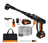 Rondella ad alta pressione a batteria senza spazzole da 45 bar, con 1 batteria da 21 V, 3,0 Ah, idropulitrice portatile per la pulizia di auto, giardino, finestre, ugello a spruzzo 6 in 1, lancia