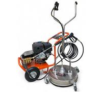 Rondella ad alta pressione a benzina, 15 CV con pulitrice a superficie, 420 cm³, idropulitrice, 250 bar, tubo ad alta pressione, 10 m, pulitore industriale