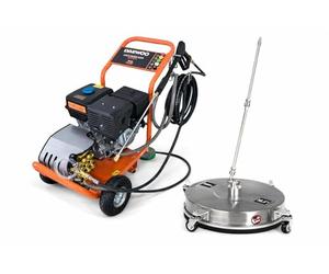 Rondella ad alta pressione a benzina, 15 CV con pulitrice a superficie, 420 cm³, idropulitrice, 250 bar, tubo ad alta pressione, 10 m, pulitore industriale