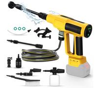 Rondella ad alta pressione, compatibile con batteria Dewalt da 20 V, 340 W, 4 marce, pistola senza spazzole con tubo da 5 m, ugello 6 in 1, filtro, brocca di schiuma, ugello rotante, spazzola per la