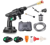 Rondella ad alta pressione con batteria e caricabatterie, pistola ad alta pressione da 12 V per pulizia e irrigazione con tubo da 5 m e 2 ugelli, pistola elettrica a getto d'acqua per auto, casa
