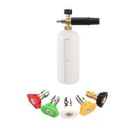 Rondella di pressione 4350PSI 1/4 In Connettore Rapido Con Schiuma & Ugello Punte 1 Litro Rondella di Alimentazione Per Pavimento Auto Schiuma Lavaggio Auto