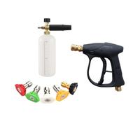 Rondella di pressione 4350PSI 1/4 In Connettore Rapido Con Schiuma & Ugello Punte 1 Litro Rondella di Alimentazione Per Pavimento Auto Schiuma Lavaggio Auto