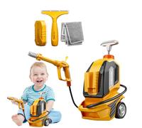 Rondella di pressione giocattolo per bambini - Set di pulizia di auto spray manuale con ugello, spugna e asciugamano regolabili | Finga realistica gioca per divertimento nel cortile, di età 3+, non so
