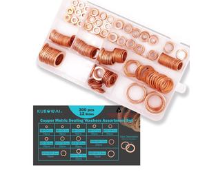 Rondella Di Rame Set, 300 Pz, Rondelle Di Guarnizione, Combinato Anello Piatta i