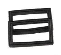 Rondella di troppopieno, per lavello da cucina, confezione da 2 guarnizioni rettangolari in gomma 58 x 35 mm, colore nero, compatibile con lavastoviglie e lavatrici