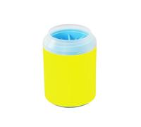 Rondella e massaggiatore portatile per cani, tinta unita, colore giallo, tinta unita, con morbida spazzola per massaggio, forniture e accessori per animali domestici di taglia piccola, media e grande