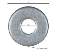 RONDELLA GREMBIALINA INOX A2 M 13- 3 x 37 x 13 mm - 2 centinaio - BricoGo