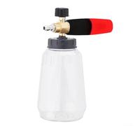 Rondella in schiuma da 1 litro con attacco rapido da 1/4 di pollice per idropulitrici, corpo trasparente per monitoraggio del livello di sapone e ricarica facile (rosso nero 1L)