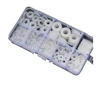 rondella in silicone Kit da 500 pezzi misure miste M2-M10 Rondelle piatte in nylon bianco e nero Guarnizioni isolanti for viti bulloni(BLACK)