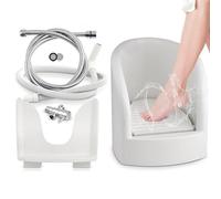 Rondella per pediluvio, vasca da bagno automatica per pedicure con tubi di ingresso/uscita e valvole angolari, secchio per il lavaggio dei piedi con funzione spray a pressione