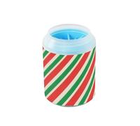 Rondella per piedi per cani a righe rosse e verdi con spazzola in silicone morbido, essenziale per tutti i proprietari di animali domestici, per cani e gatti di taglia piccola, media e grande