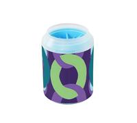 Rondella per zampe di cane riutilizzabile con catena a forma di O blu verde con spazzola morbida per massaggio Kit di pulizia dei piedi degli animali domestici pulisce delicatamente le zampe dopo le