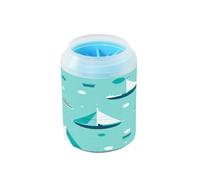 Rondella portatile del piede del cane del punto ciano della barca con la spazzola del silicone della macchina di pulizia dei piedi morbidi pulisce delicatamente le zampe dopo le passeggiate