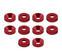 Rondelle concave M4 in alluminio anodizzato, rondelle svasate per paraurti e vano motore, confezione da 10 pezzi (rosso)