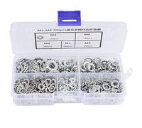 Rondelle di bloccaggio, 700pcs zincato dentato zigrinato dentato rondella piatta set di fissaggio M3/M4/M5/M6/M8, adatto per collegamenti elettrici