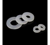 rondelle di bloccaggio a denti, Kit di guarnizioni distanziatrici piatte placcate in nylon e plastica bianca/nera da 100 pezzi M2-M8(White,M2)