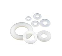 Rondelle di fissaggio 10/50/100pcs Rondella Piatta in Nylon Nero Bianco Rondelle di Tenuta in Plastica Guarnizione Dura per Vite M2 M2.5 M3 M4 M5 M6 M8 M10 M12 M14 M16 M18 M20 M24 (Color : White, Si