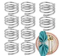 Rondelle di tovagliolo | Anelli di tovagliolo di grazia | Set di 10 portasciugamani in metallo argentato | per pasti familiari occasioni speciali matrimonio feste decorazione da tavolo