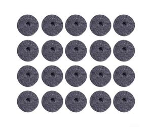 Rondelle in feltro per piatti da batteria, 40 mm, grigie, 20 pezzi | Previene lo scontro metallico, riduce le vibrazioni, diametro esterno 40 mm, si adatta a frizioni standard, colore grigio