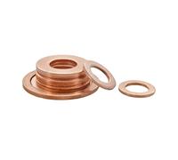 Rondelle in rame, Ottone Rame Tenuta Rondella Barca Guarnizione Piatta Anello Coppa(M16x26x1 10Pcs)