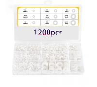 Rondelle Nylon Isolate 1200pz Set Distanziali da M2 a M10 Bianco per Elettronica