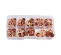 Rondelle per bulloni, kit di assortimento di rondelle piatte 200 rondelle parafango in rame, kit di assortimento di tenuta riutilizzabile, 9 dimensioni, per bulloni, viti di tenuta