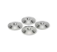 Dynavox Spike - Set di 4 rondelle per casse e dispositivi per altoparlanti, protezione dai graffi sul pavimento o sul ripiano HiFi, colore: Argento