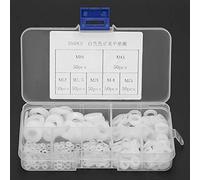 Rondelle Piatte in Nylon Bianche, Kit Assortimento 350 Pezzi, M2 M2.5 M3 M4 M5 M6 M8, con Scatola di Immagazzinaggio