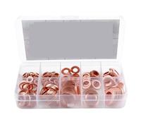 Rondelle piatte in rame Kit di assortimento guarnizioni ad anello piatto da 200 pezzi con for rondelle e bulloni scatola M5/M6/M8/M10/M12/M14 for tappi coppa