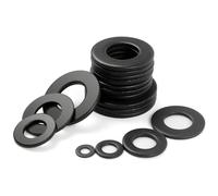 Rondelle Piatte M4 x 9 mm, 100 Pezzi Acciaio al Carbonio Rondella Metallo Distanziali, Rondella di Rotonda Distanziatore, Rondelle O Ring Nero per Riparazioni a Casa Viti Filettate