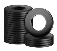 Rondelle Piatte M5 x 10 mm, 50 Pezzi Acciaio al Carbonio Rondella Metallo Distanziali, Rondella di Rotonda Distanziatore, Rondelle O Ring Nero per Riparazioni a Casa Viti Filettate