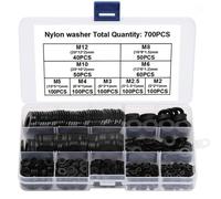 Rondelle Piatte Nylon Nero Spesse 700PCS Rondelle di Tenuta in Plastica per Bull