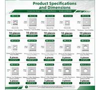 Rondelle Piatte Quadrate per acciaio 107 per pz Assortimento 304 Grado M3-M14