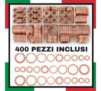 Rondelle Rame Piatte Guarnizione Tenuta Olio Da M5-M14 [KIT COMPLETO 400 PEZZI]