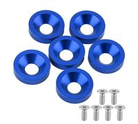 Rondelle Svasate Guarnizione In Lega di 6pcs M8 Cornice Parafango parafango Copertura motore Kit rondella/bullone per auto/moto (8mm)(blu)