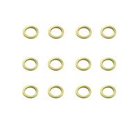 Rondelle Tonde Ottonate per Porte - Kit per Regolazione e Sollevamento Porte, Facili da Installare e Resistenti, Rondelle Alzaporta Disponibili più Diametri (Ø 11 mm. 12 pezzi)