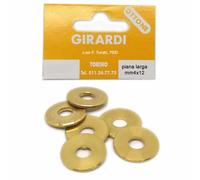 RONDELLE TORNITE PIANE LARGHE IN OTTONE M4x12 - DIN 9021