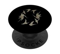Rondini In Volo Stilizzato Silhouette Art Beige Marrone PopSockets PopGrip Adesivo