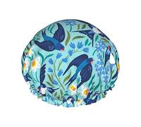 Rondini Volanti E Fiori Primaverili Modello Cuffia Da a E Cuffia Da Bagno Per Le Donne, Cuffia Da a Reversibile Oversize Impermeabile Grande Progettata Per Tutte Le Lunghezze Di Capelli, C