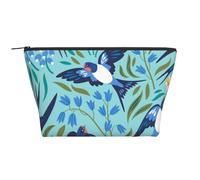 Rondini volanti Fiori primaverili, Borsa da toilette Borsa per trucco Borsa per cosmetici Borsa da toilette da viaggio portatile
