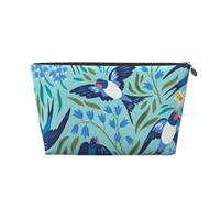 Rondini volanti Fiori primaverili, Borsa da toilette Borsa per trucco Borsa per cosmetici Borsa da toilette da viaggio portatile