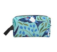 Rondini volanti Fiori primaverili, Borsa per il trucco Borsa per cosmetici Borsa da viaggio portatile da viaggio Borsa per trucco Organizer