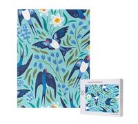 Rondini volanti Fiori primaverili,Puzzle in legno da 500 pezzi per adulti e adolescenti