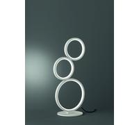 RONDO LAMPADA DA TAVOLO LED 17W 1900lm, 3000K 3 CERCHI METALLO BIANCO OPACO DIMMERABILE H. 45CM