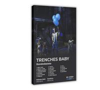 Rondodasosa - Poster artistico con album musicale hip hop, motivo: TRENCHES BABY cover per fan del rapper, cantante rapper, decorazione su tela, decorazione per camera da letto, paesaggio, ufficio