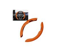 Rondrive Coprivolante per auto, in pelle scamosciata, universale, segmentato, set da 3 pezzi, antiscivolo, in pelle, 37-39 cm, per volante a forma di D, forma rotonda, arancione