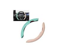 Rondrive Coprivolante per auto, in pelle scamosciata, universale, segmentato, set da 3 pezzi, antiscivolo, in pelle, 37-39 cm, per volante a forma di D, forma rotonda, azzurro + rosa